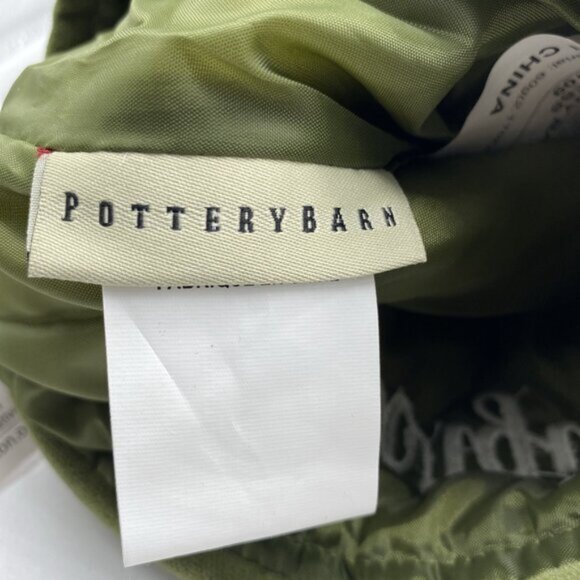 Pottery Barn Georgia Velvet Stocking Christmas Holiday Xmas Monogram Cream Green - Picture 5 of 9